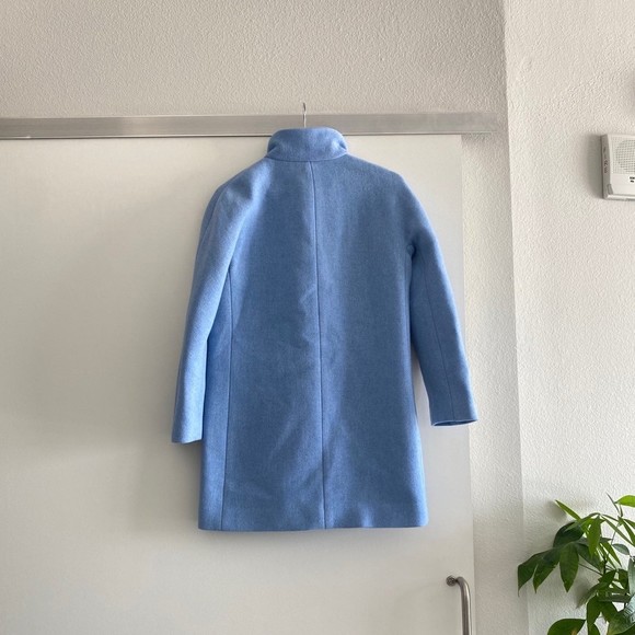 NWT J. Crew Italian Stadium Cloth Cocoon Coat in Heather Twilight Blue Size 2 - Picture 6 of 9